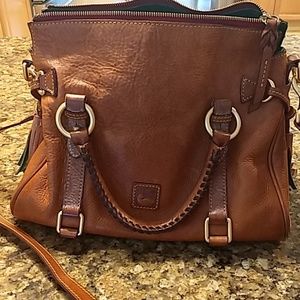Dooney and Bourke tan disressed shoulder bag